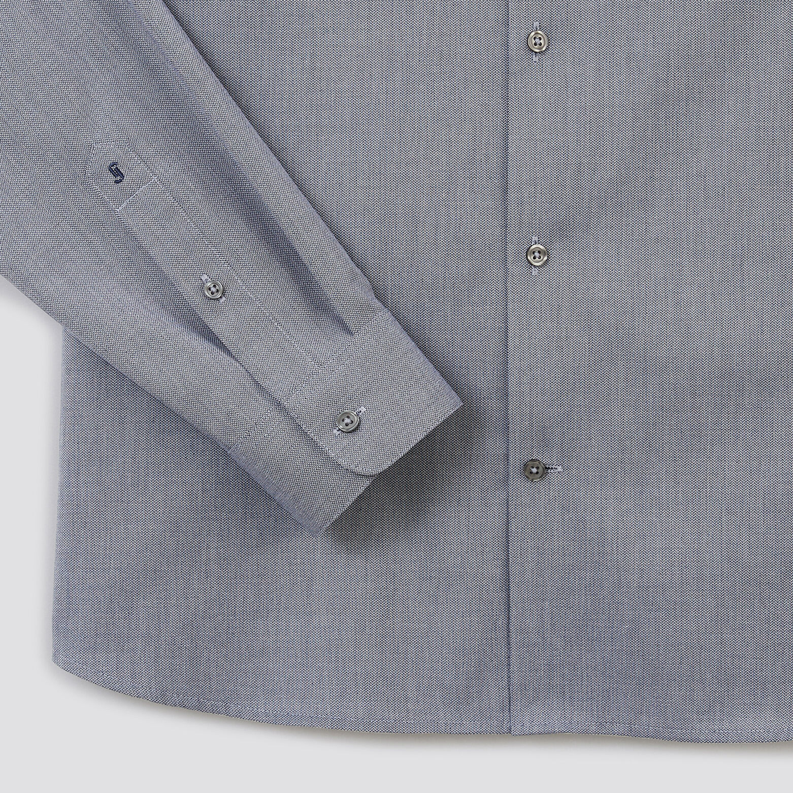 Chemise slim sans repassage unie coton Bleu foncé
