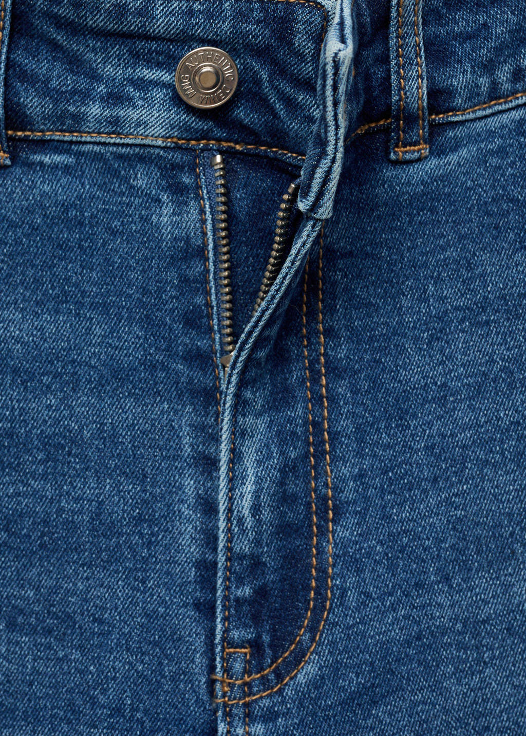 MANGO TEEN wide leg high waist jeans medium blue denim