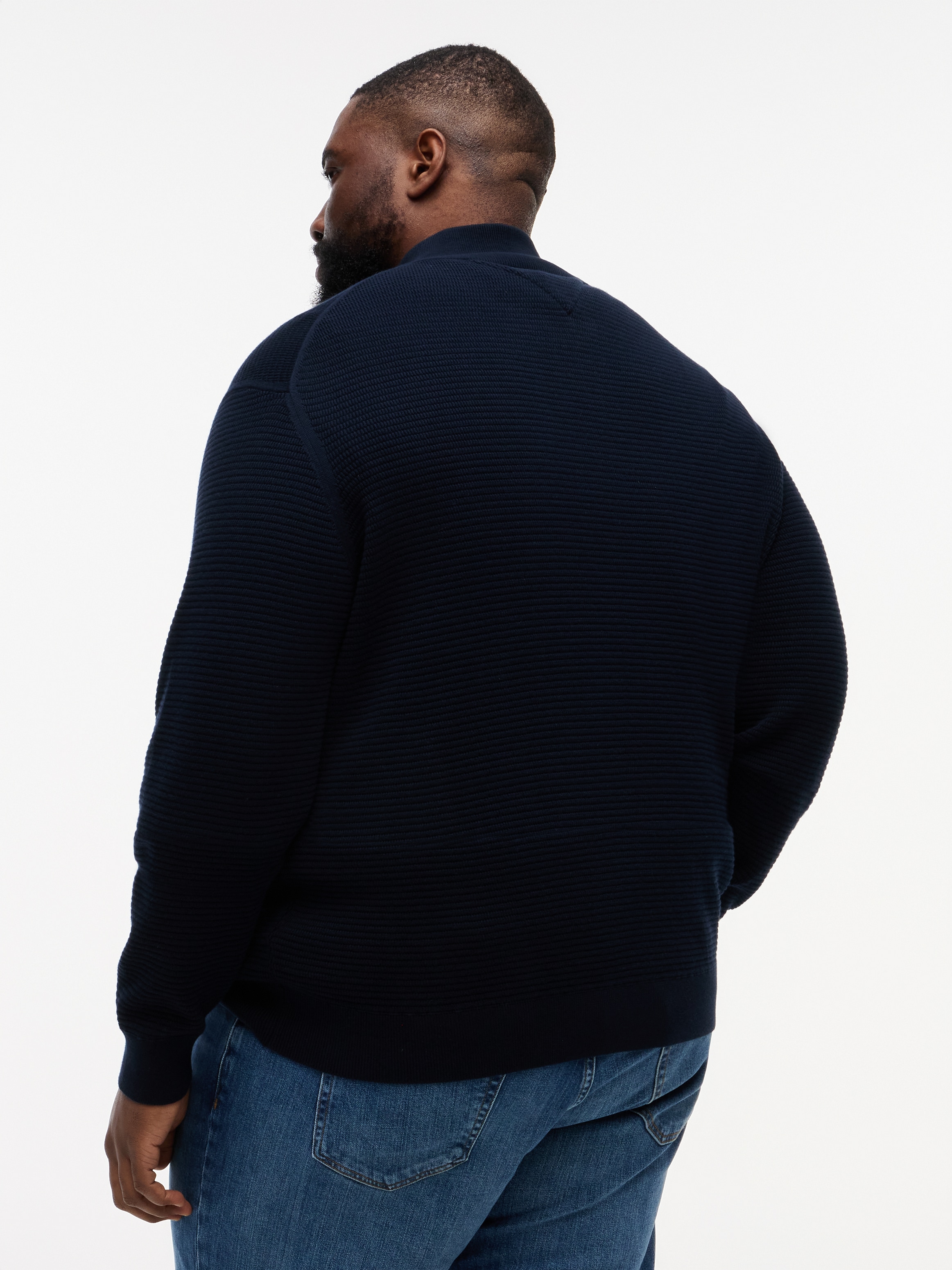 Tommy Hilfiger Big & Tall Strickpullover »BT-SEASONAL STRUCTURE ZIP MOCK« Grosse Grössen,