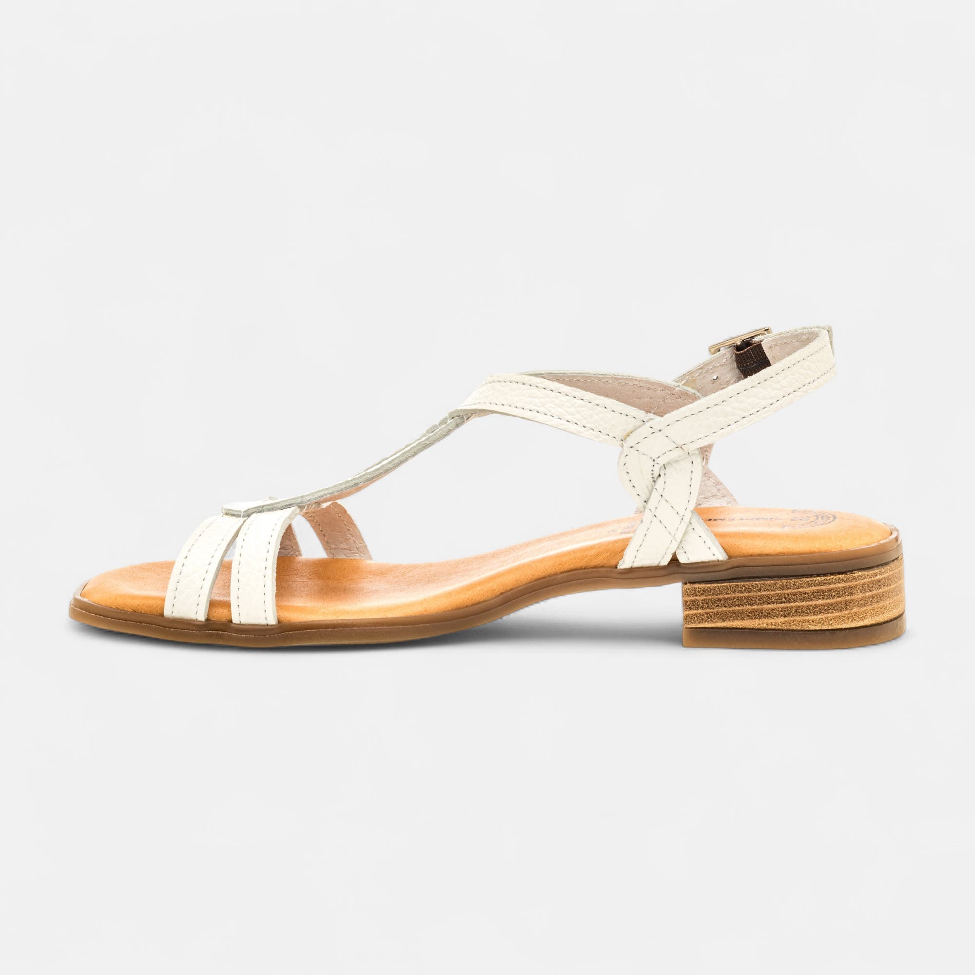 Nu-pieds Femme en cuir blanc