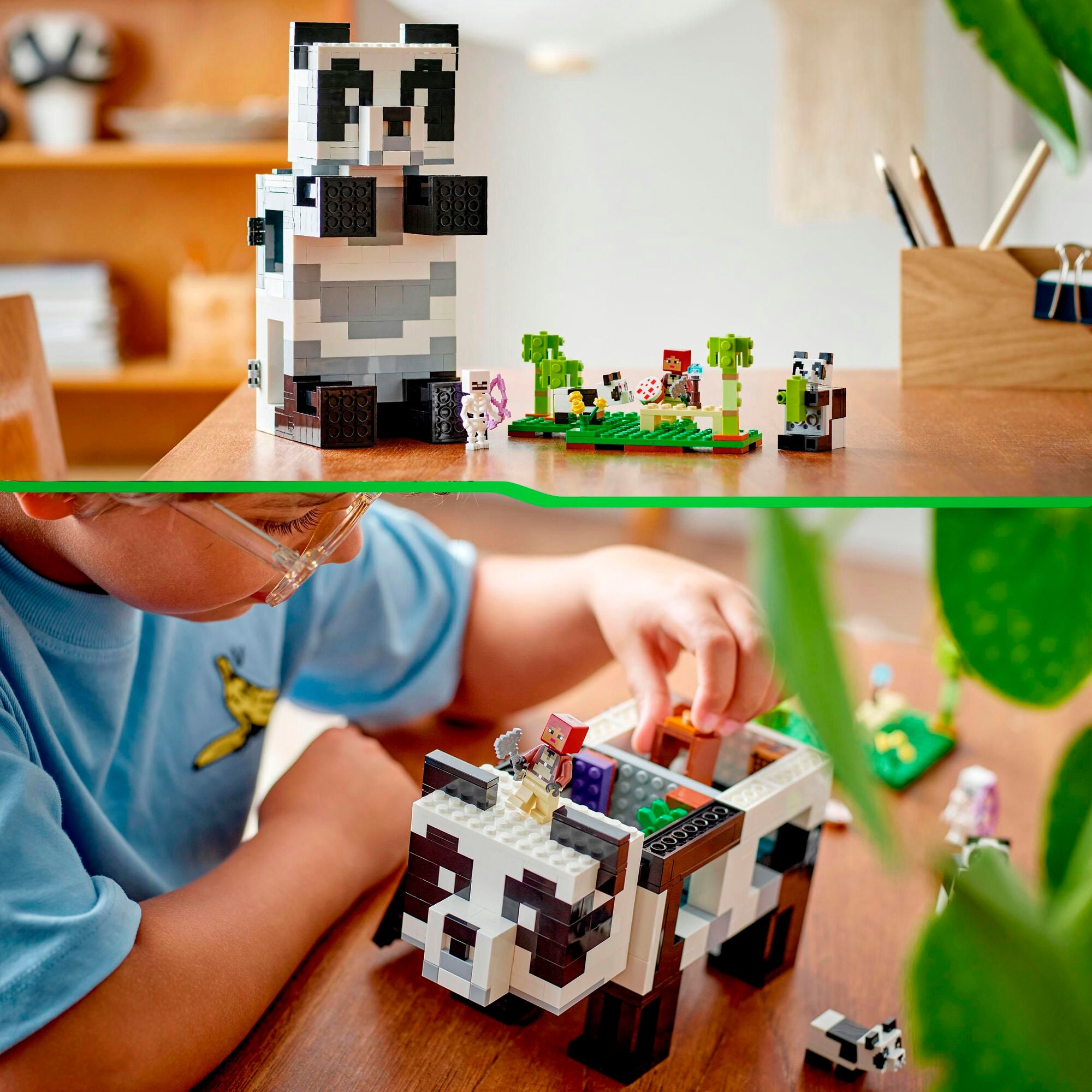 LEGO Konstruktionsspielzeug Minecraft Das Pandahaus