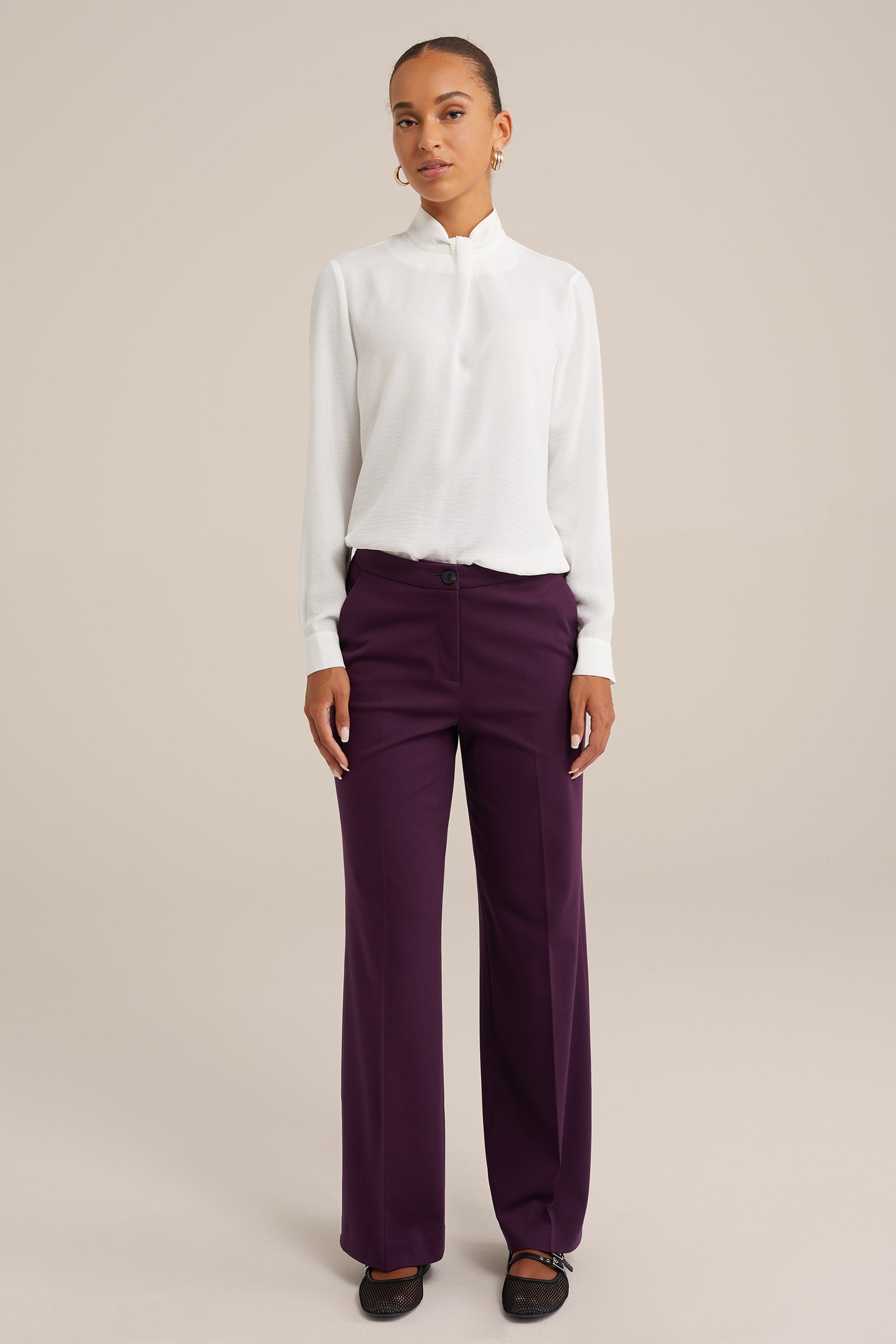 blouse met plooidetail WE Fashion Wit