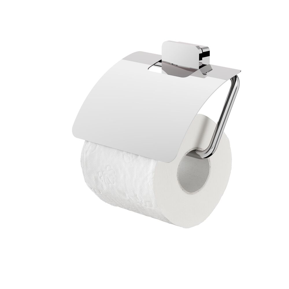 Geesa Topaz toiletrolhouder met klep chroom