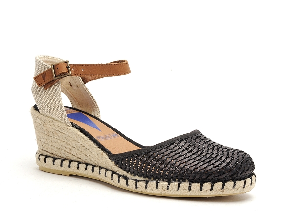 Verbenas nu pieds talons femme malena tresse noir