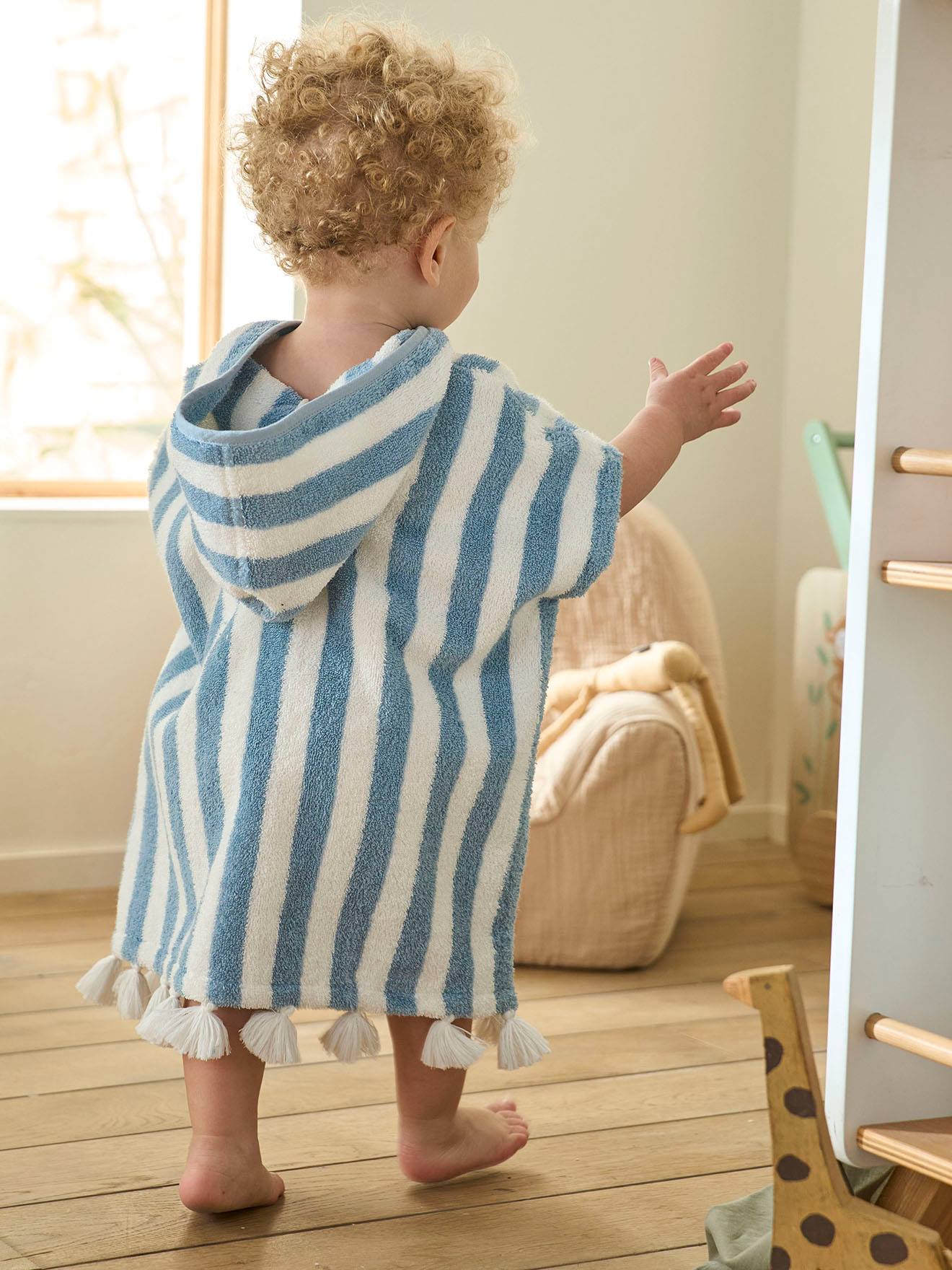 Poncho de banho personalizado para bebê, verde metálico médio