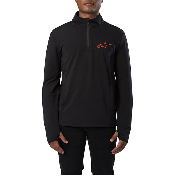 Alpinestars - Sous-pull 1/4 zip Mission V2 Midlayer Noir / Rouge