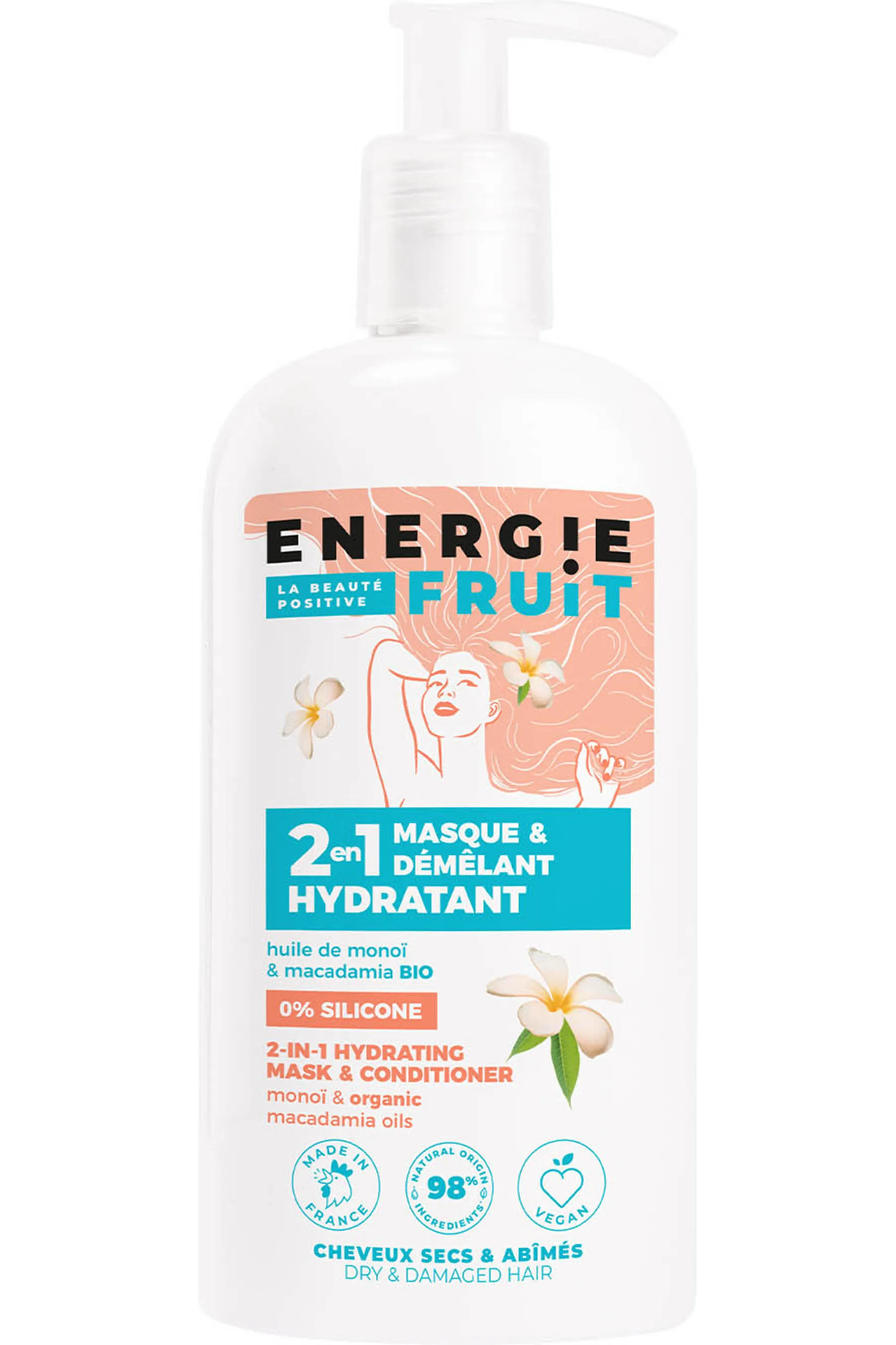 Energie Fruit Masque capillaire 2-en-1 au monoï & huile de macadamia-300 ml