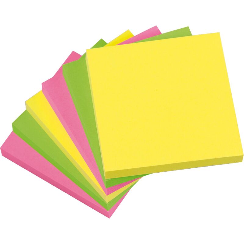 Notes repositionnables couleurs assorties Bruneau - bloc de 80 ou 100 feuilles