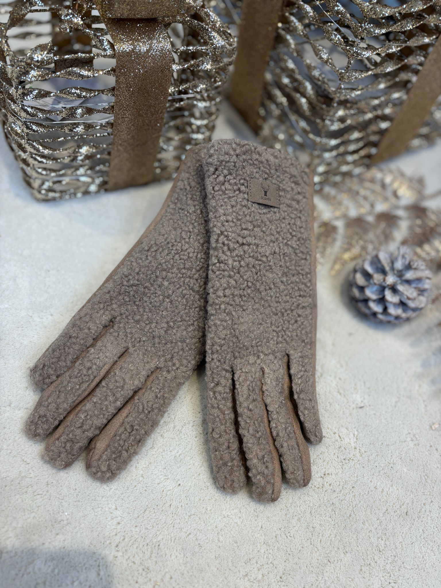 Teddy Handschoenen - Taupe