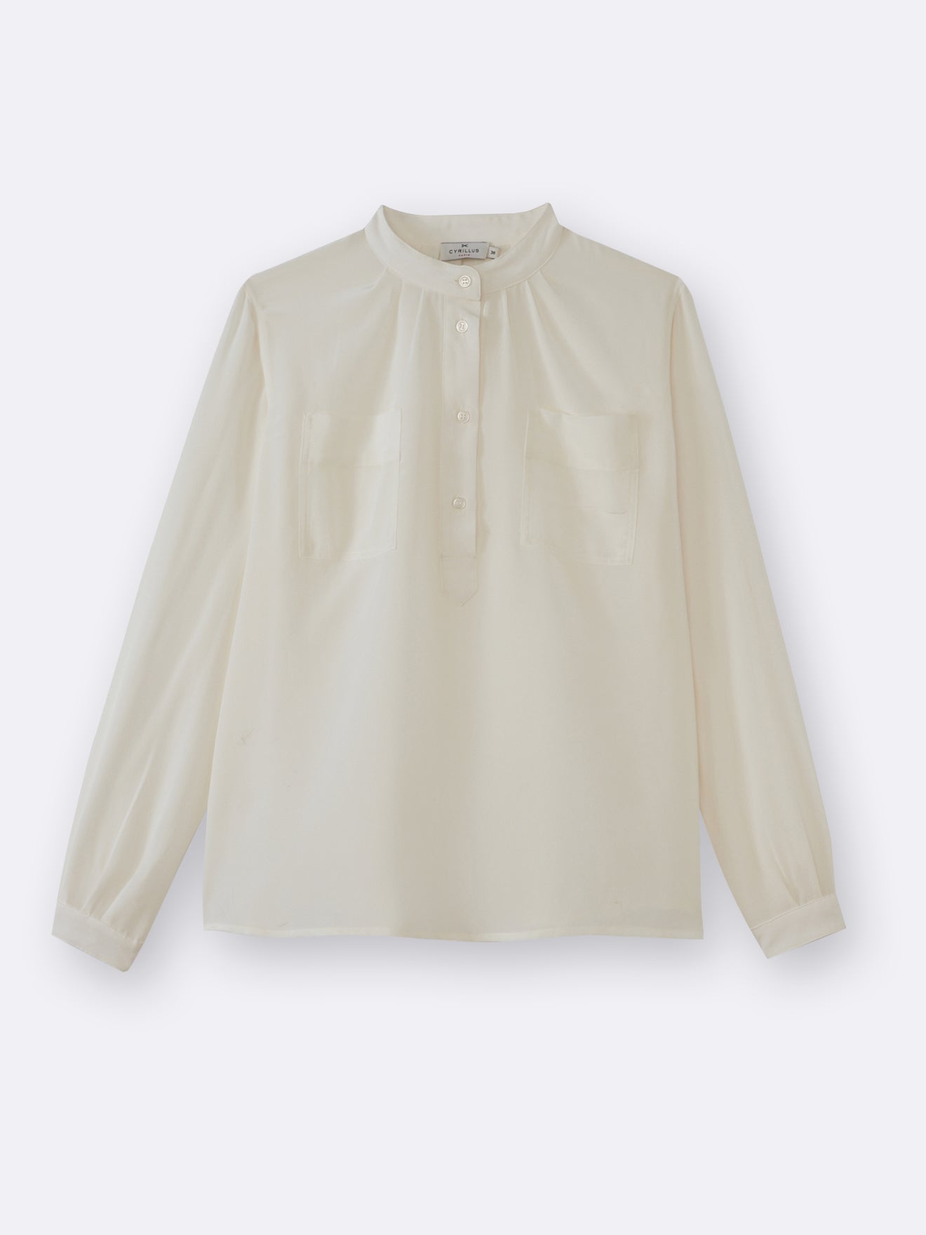 Blouse en soie col officier femme