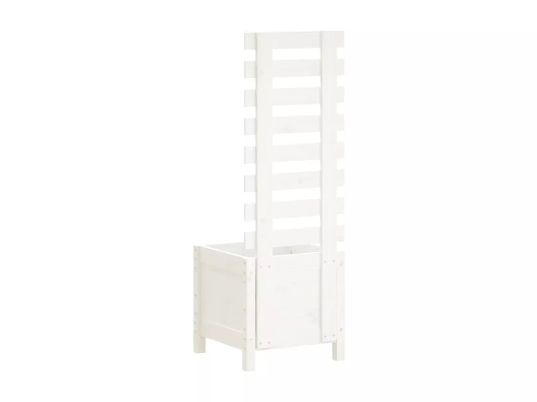 Jardinière bac lit surélevé bois blanche 39 x 39.5 x 114 cm 02_0038214