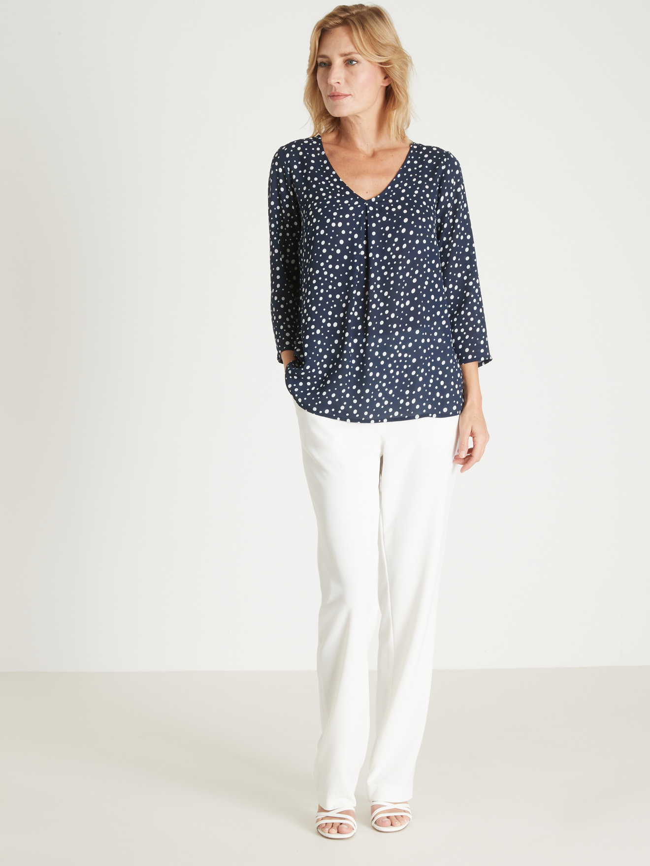 Blouse à plis en crêpe