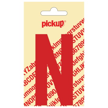 Pickup plakletter N rood glans 90 mm