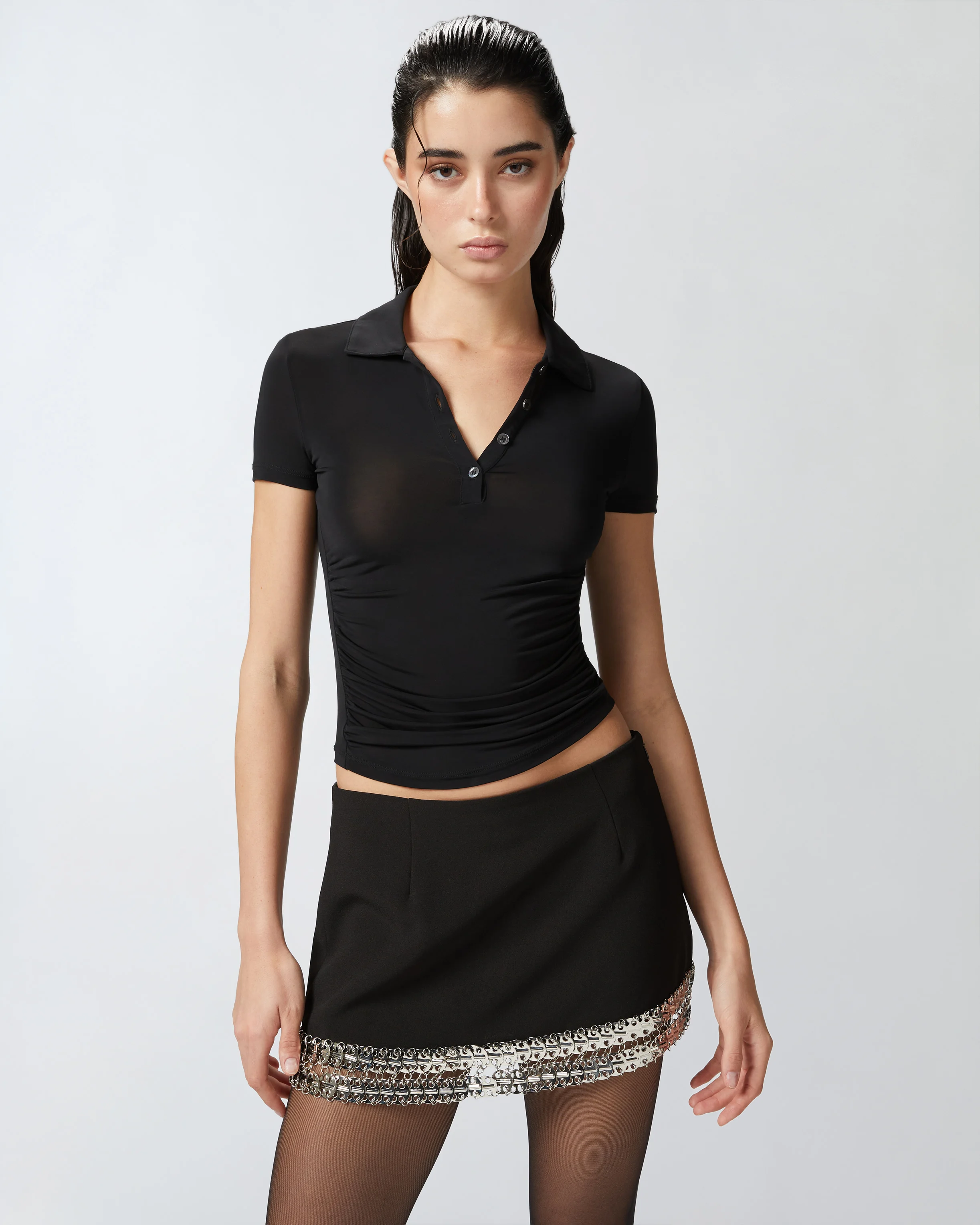 Polo en tissu léger | Noir