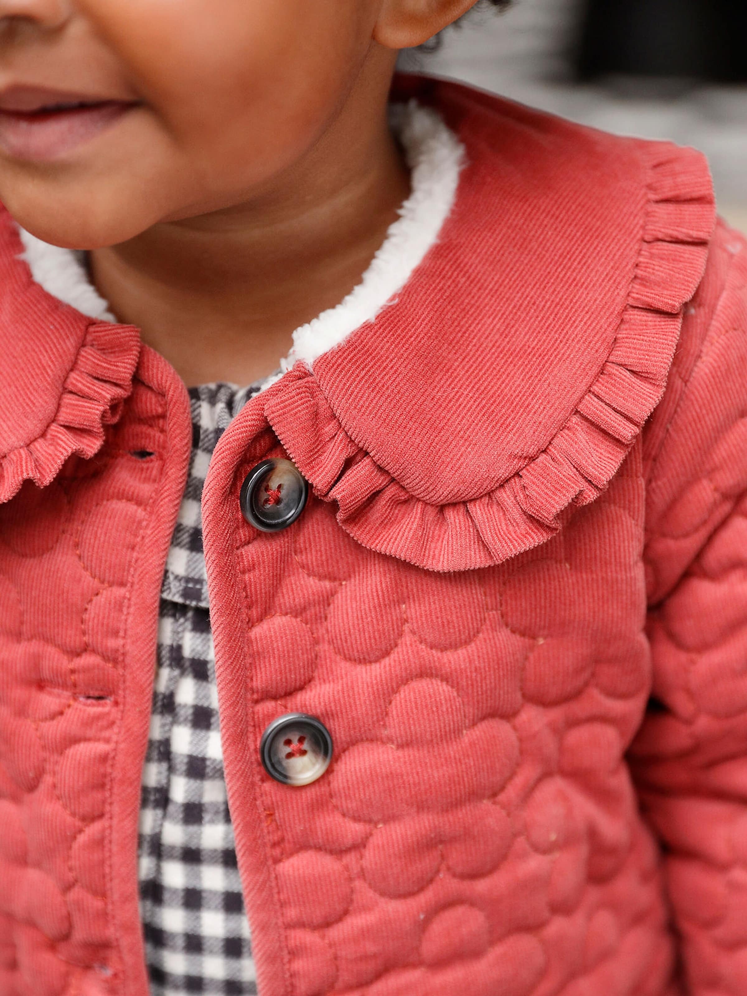 Vertbaudet Gesteppte Baby Cordjacke mit Teddyfleece-Futter & Recycling-Polyester terrakotta