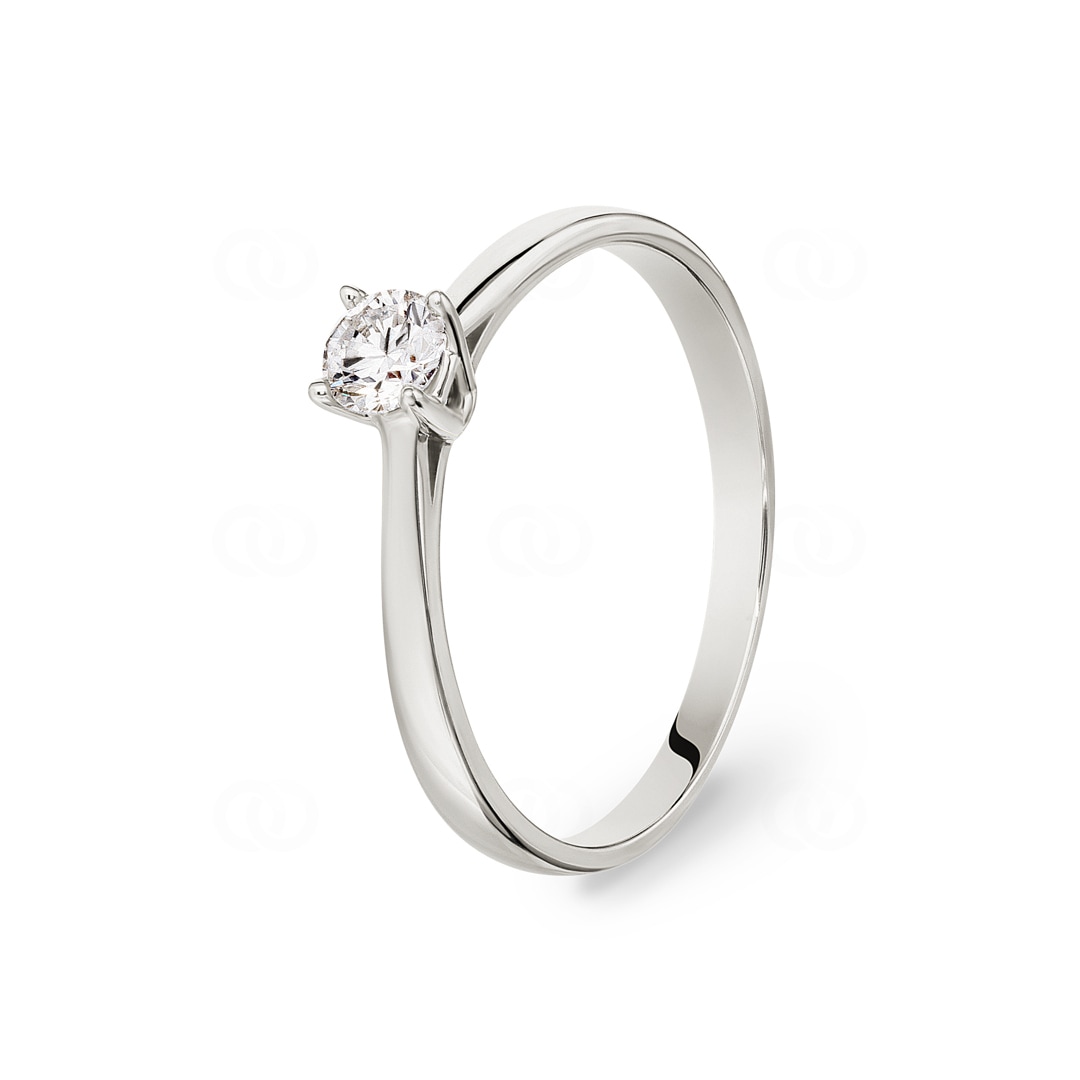 Verlobungsring 750/18 K Weissgold mit Diamant 0.25 ct H/si