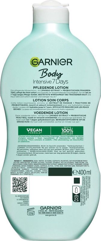 Garnier - Body Intensive 7 Days - Bodylotion - Mango - 400ml