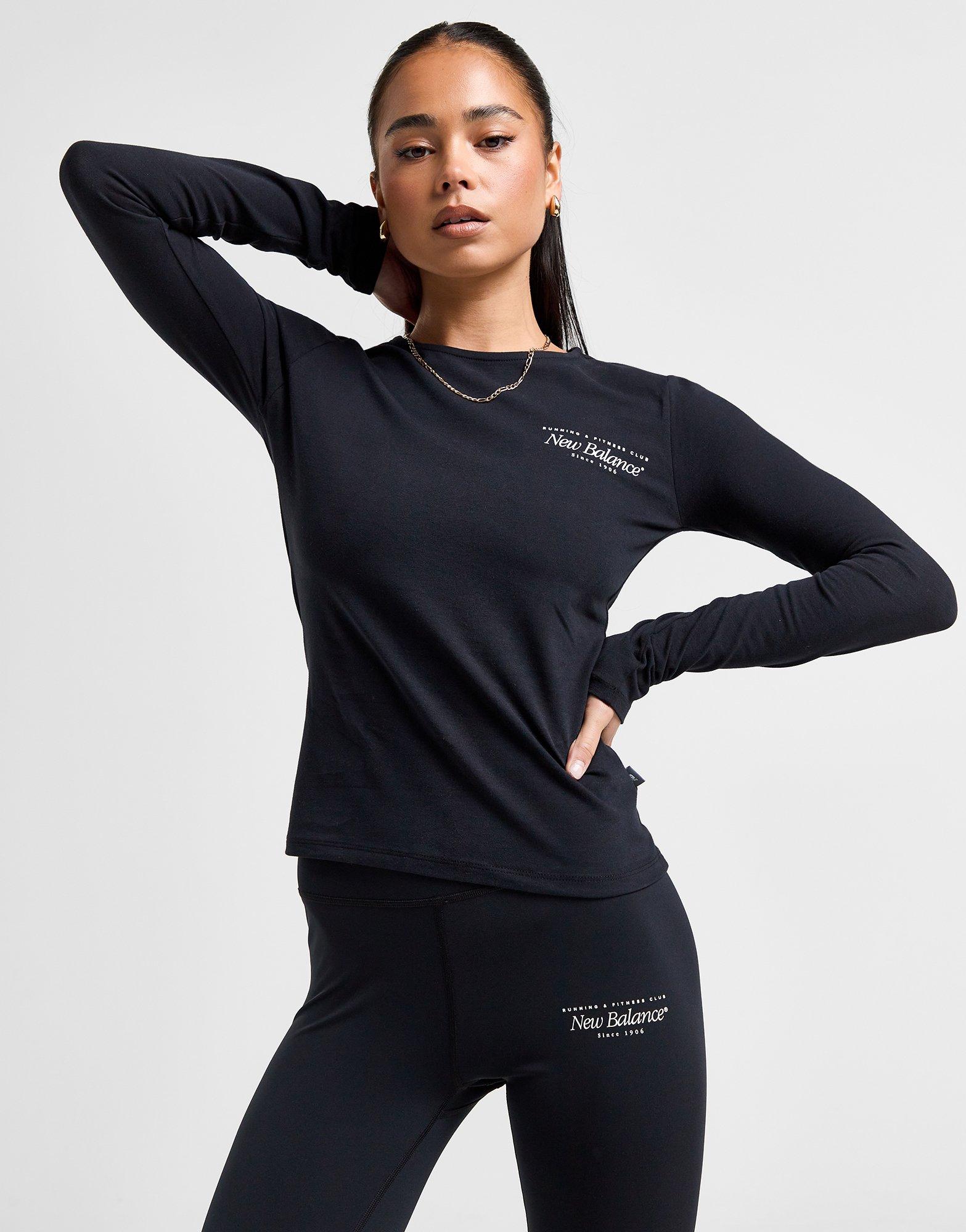 New Balance Haut Manches Longues Script Femme