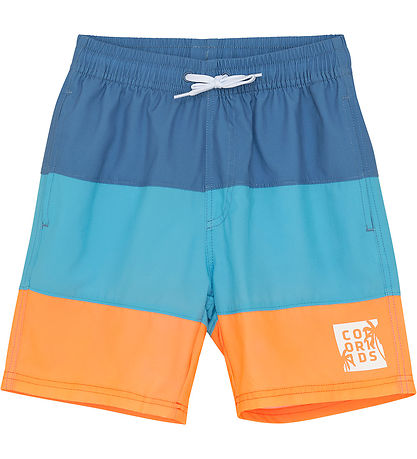 Color Kids Badeshorts - Farbblock - River Blue