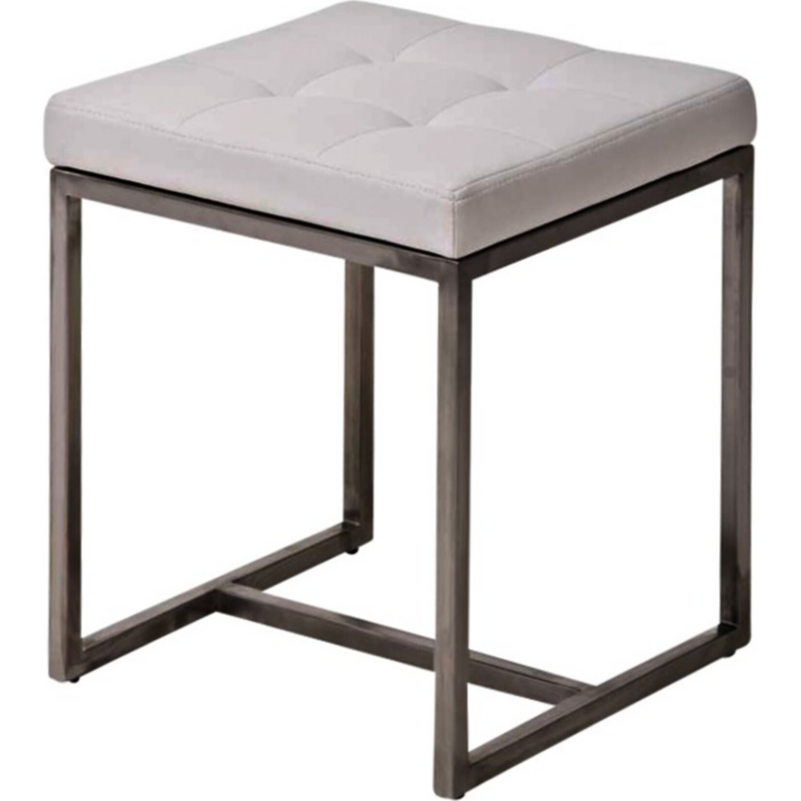 CLP Edelstahl-Sitzhocker Barci Kunstleder I Moderner Hocker Mit Hochwertiger Polsterung Und Bodenschonern I In Vielen Farben