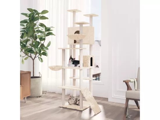Arbre à chat avec griffoirs en sisal Crème 191 cm
