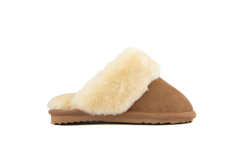 Warmbat Pantoffels Flurry Kids Cognac Suede