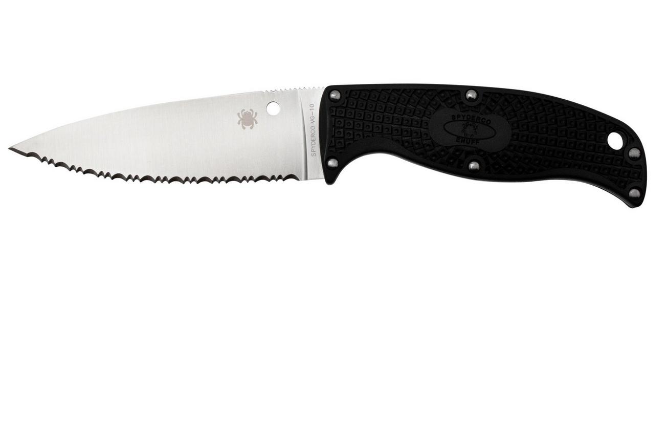 Spyderco FB31SBK2, Enuff 2, Leaf Shape, Serrated SpyderEdge, vaststaand mes