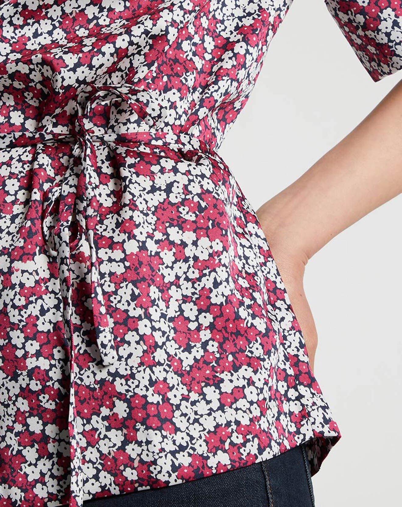 Jodhpur Top Cleo à fleurs rose foncé