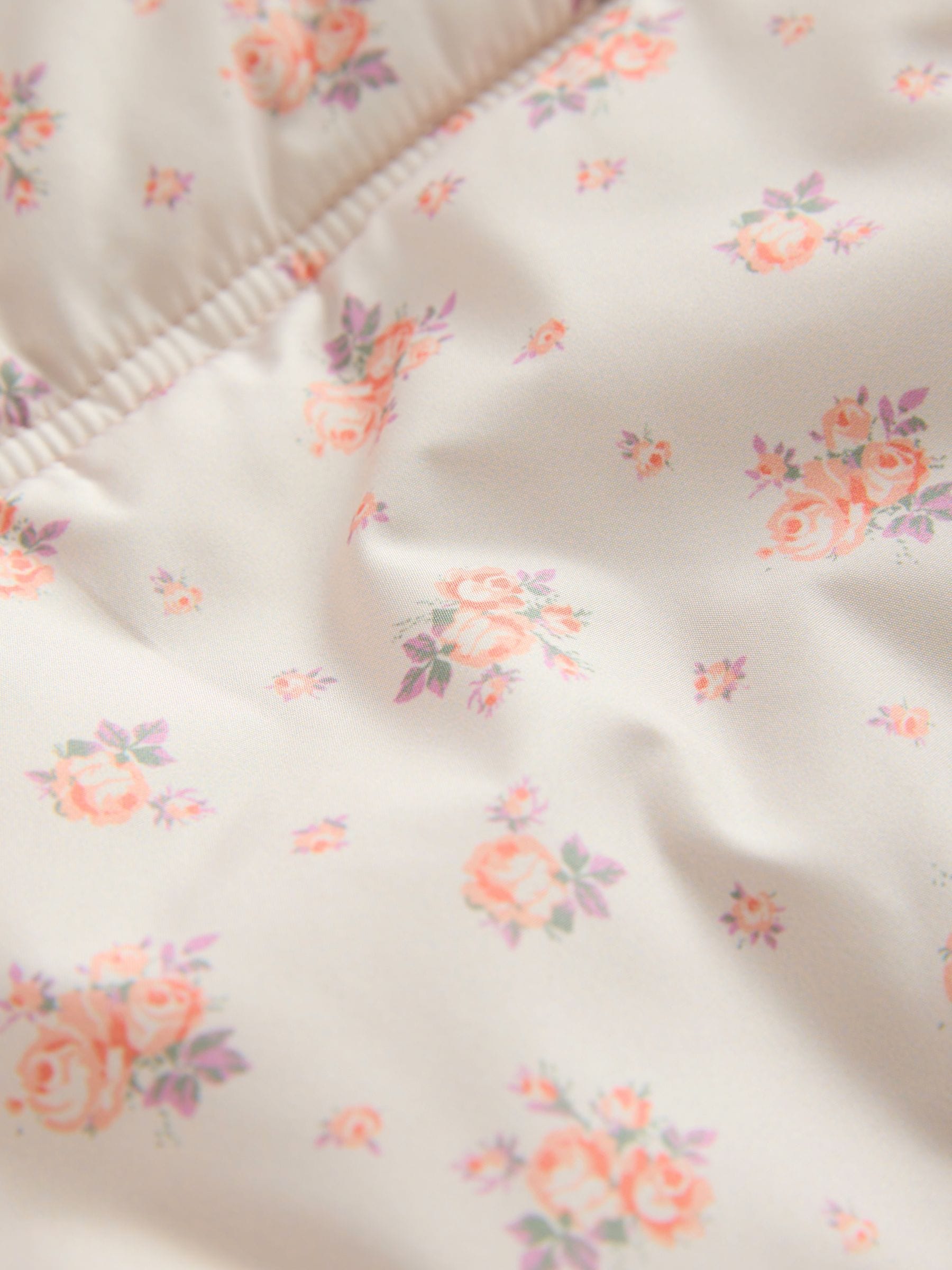 Crème Rose - Gewatteerde regenbestendige jas met print (3mnd-7jr