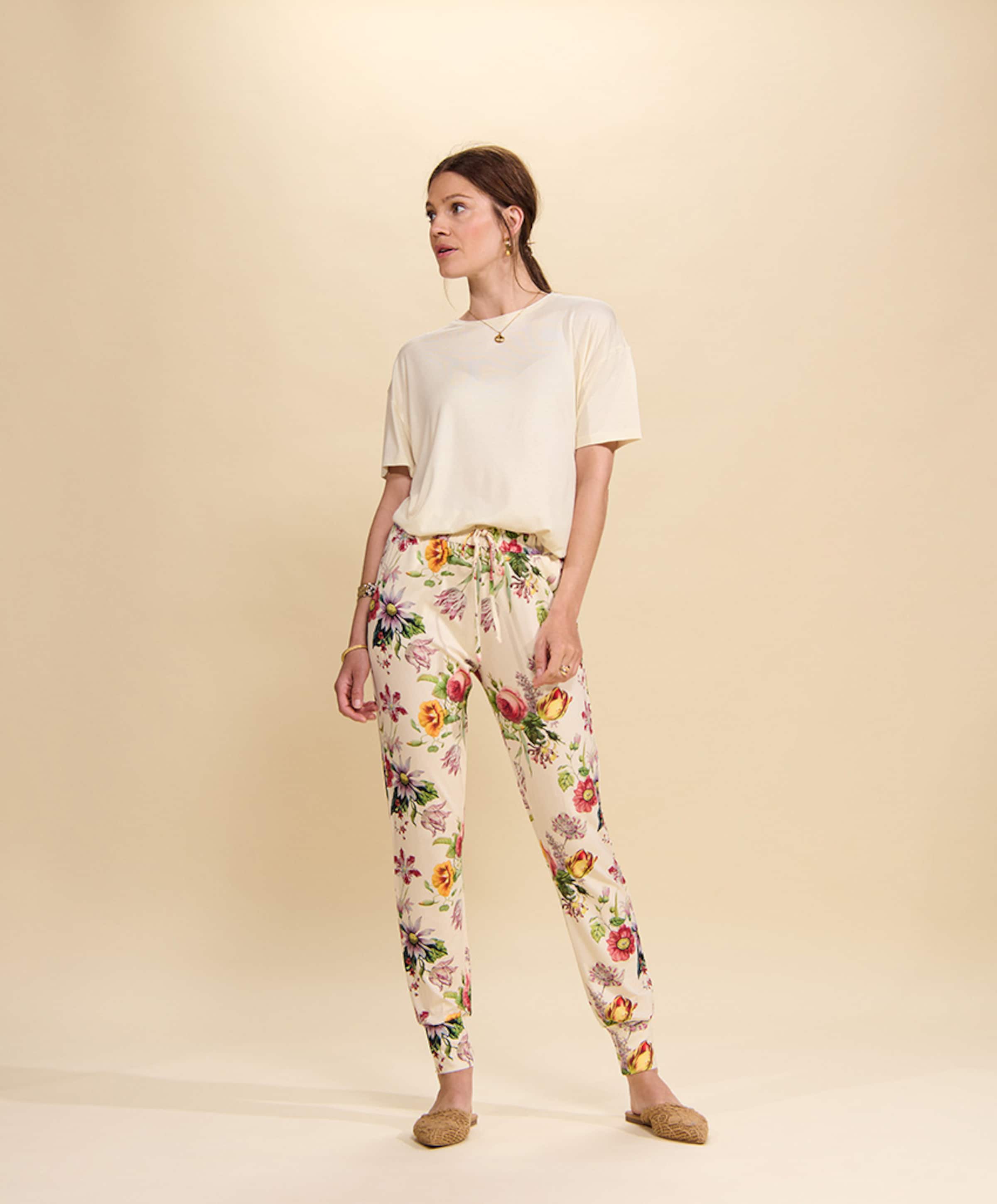 Essenza Dames pyjamabroek ecru