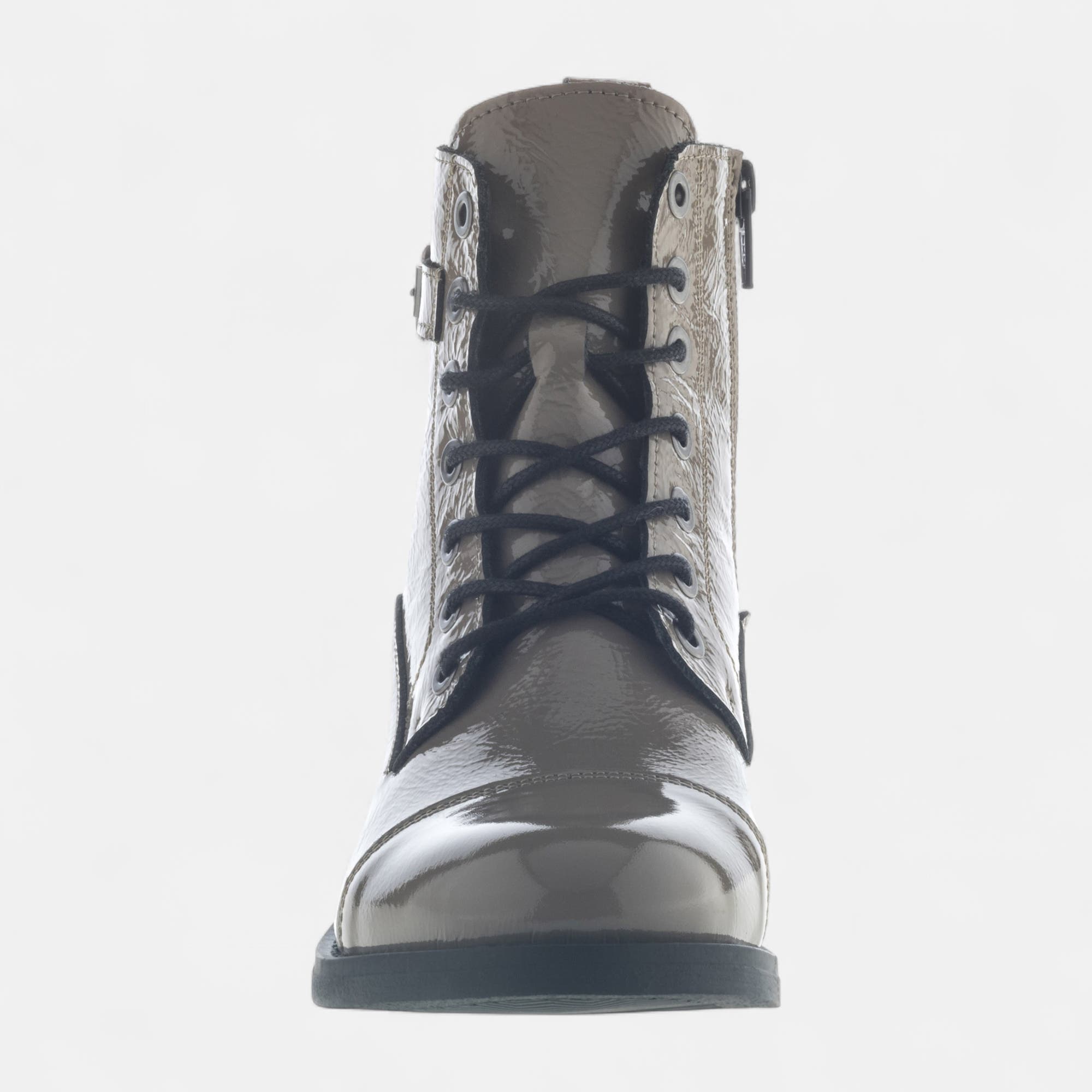 Bottines à lacets Femme en cuir beige