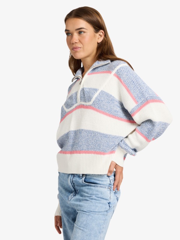 Carver Pull demi-zip Blanc Femme