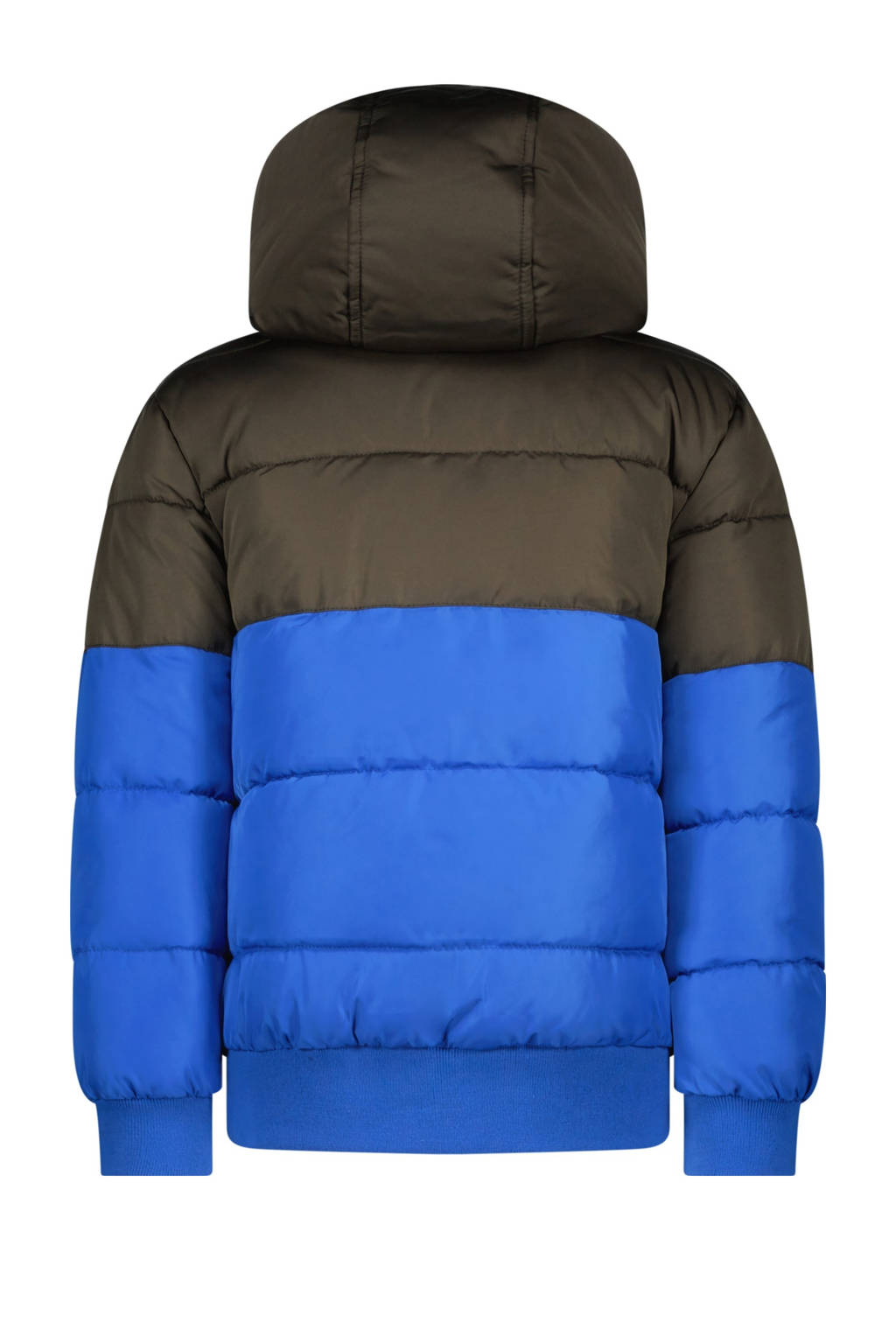 B.Nosy gestreepte reversible gewatteerde winterjas Joah kobatlblauw/zwart