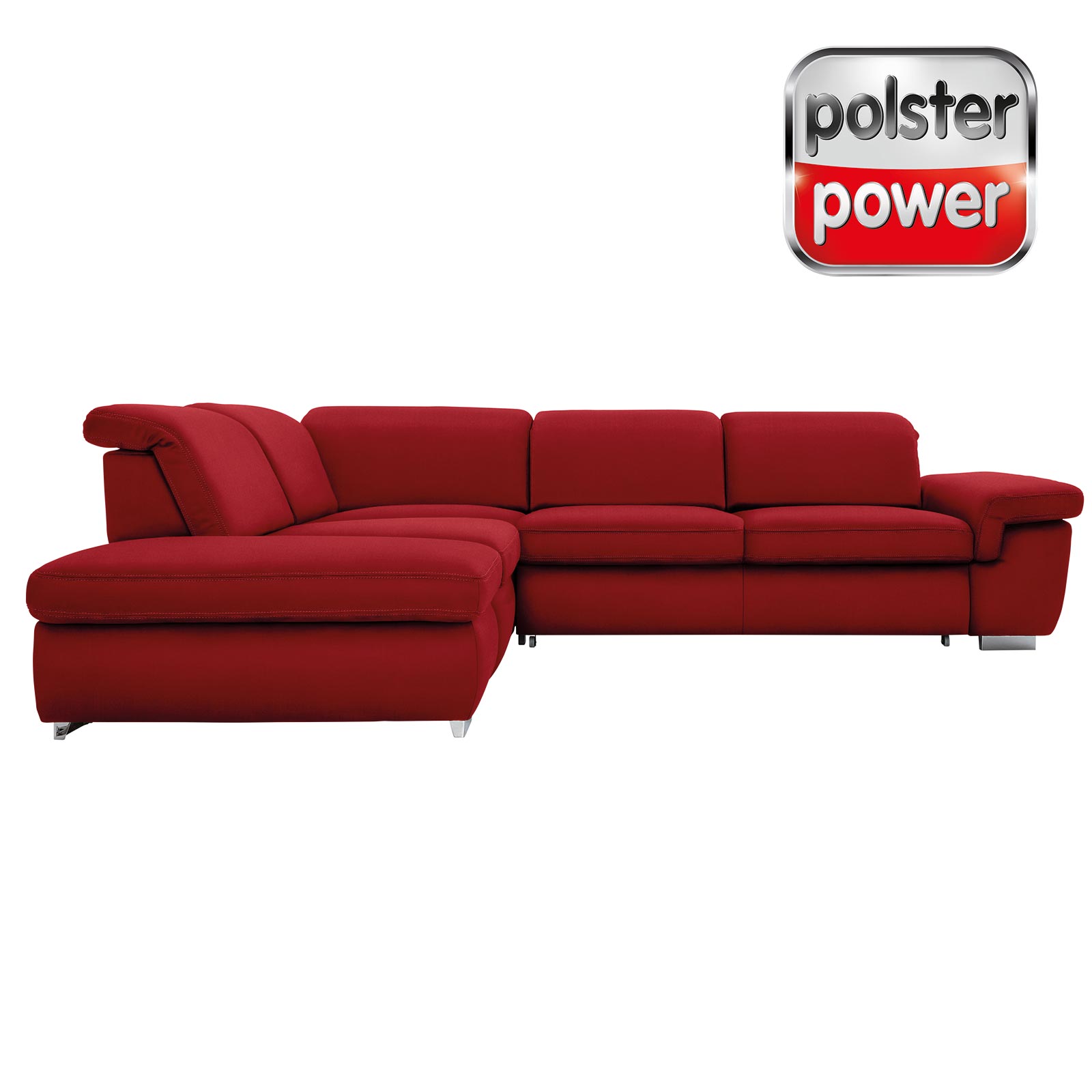 polsterpower Boxspringsofa - Miro bordeaux - Basismodell - Ottomane links