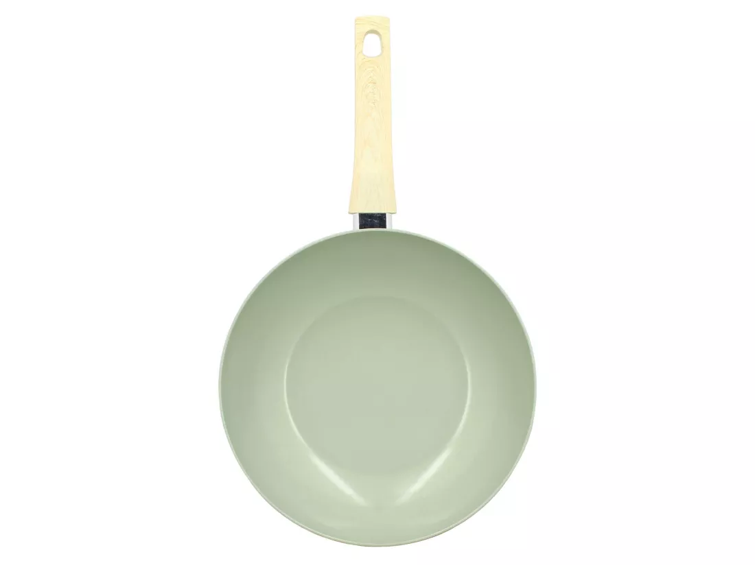Menastyl - Wok 28cm Colorama Celadon - En Aluminium - Revetement Antiadhesif En Ceramique