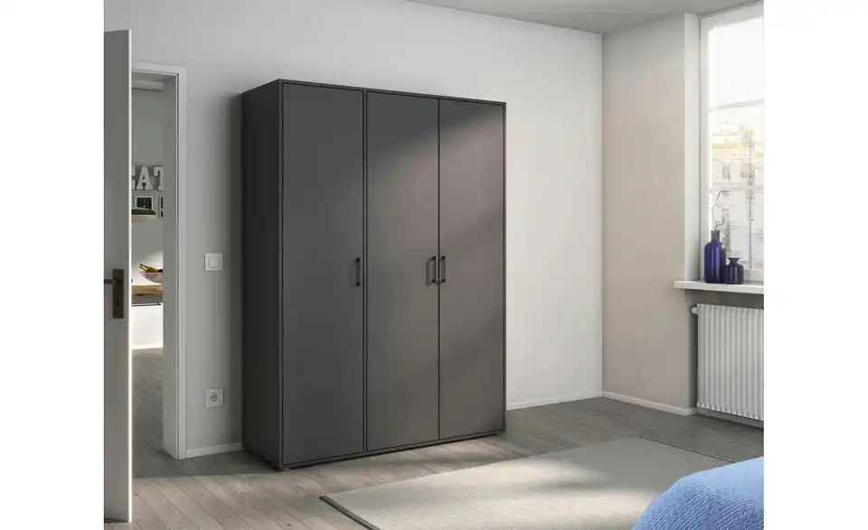 Drehtürenschrank ohne Absetzung 140 cm 3 Stück