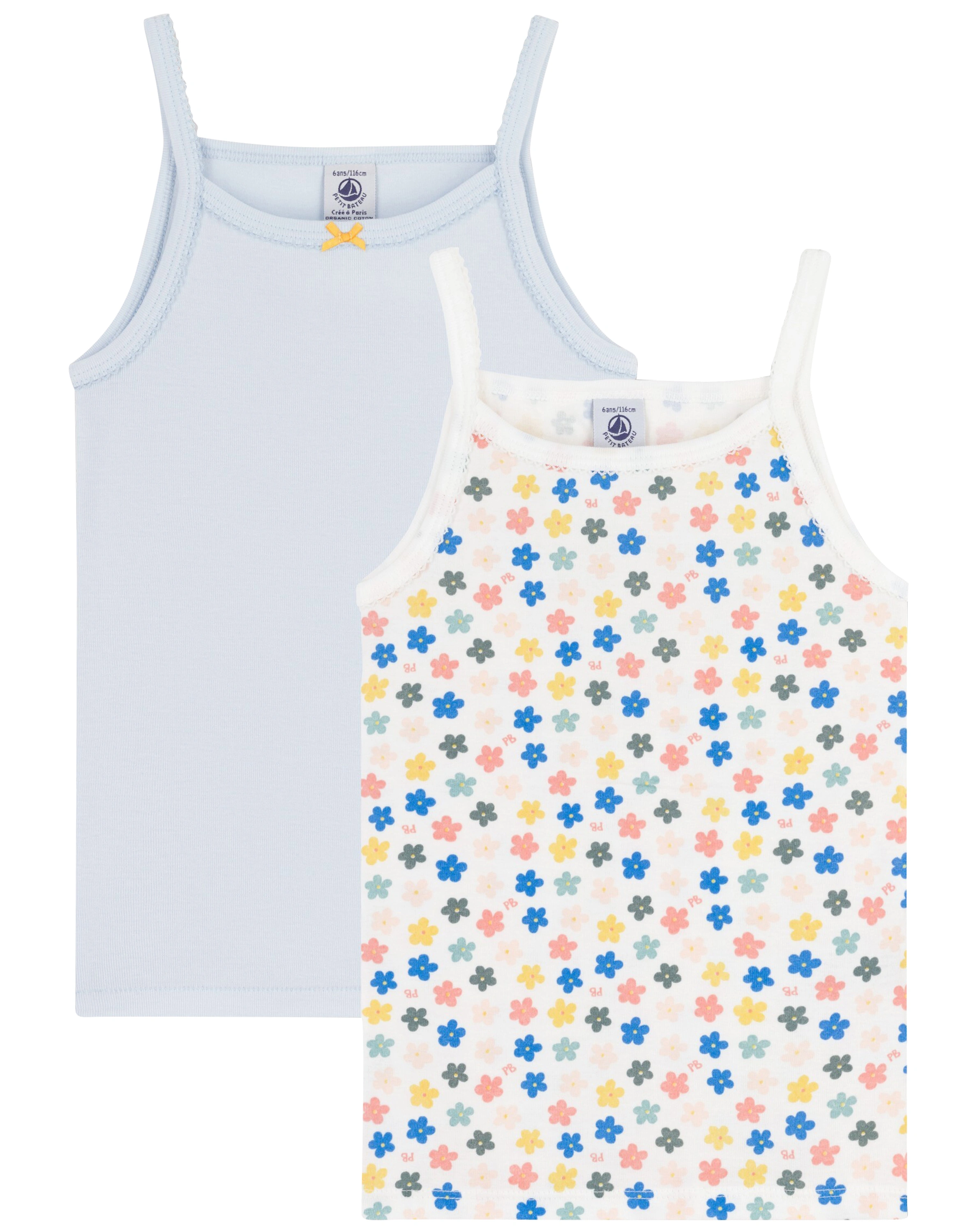 Träger-Unterhemd FLEUR 2er-Pack in multico