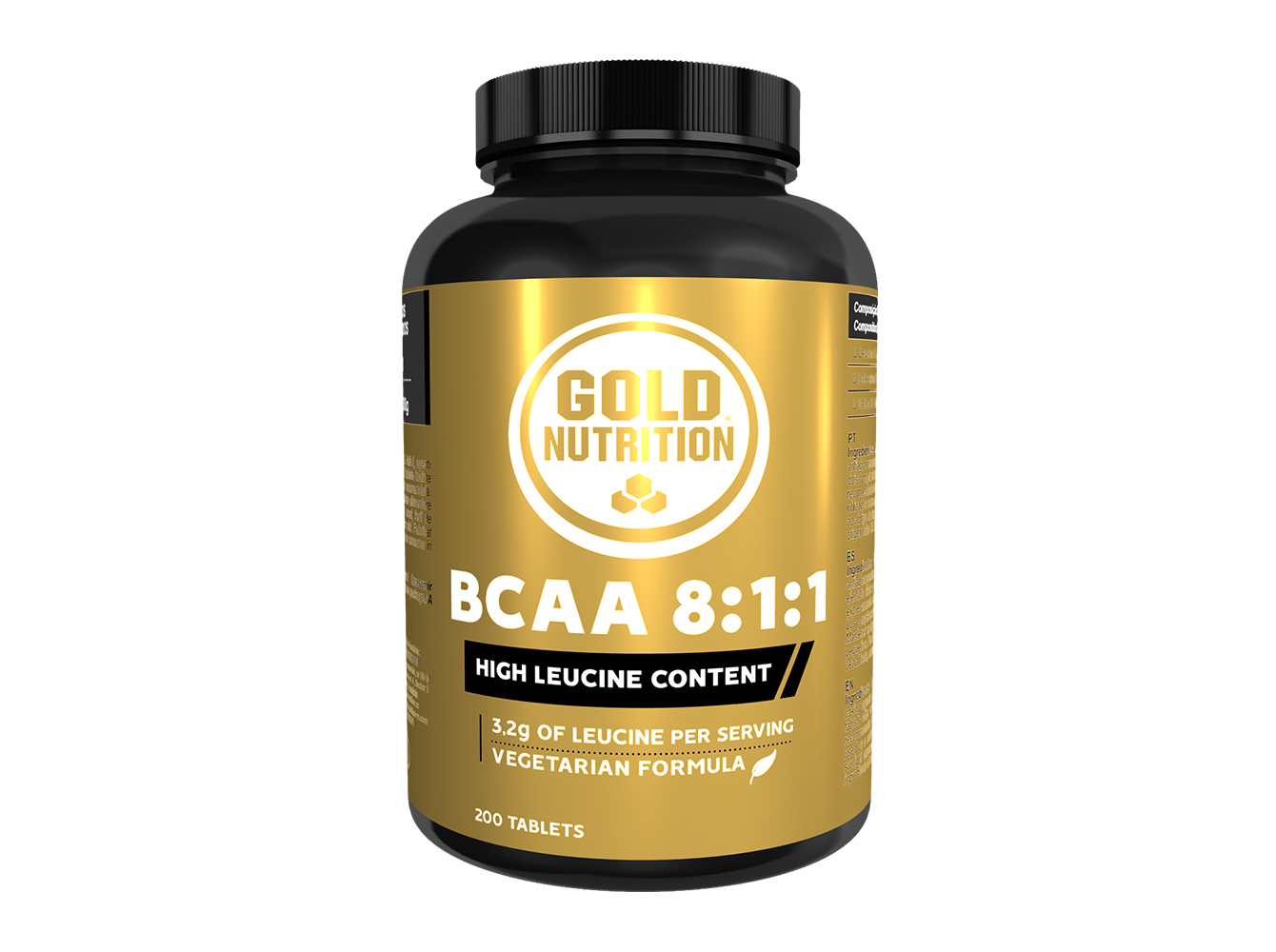 SUPLEMENTO GOLDNUTRITION BCAA 8 1 1 VEGETARIANO 200 COMP