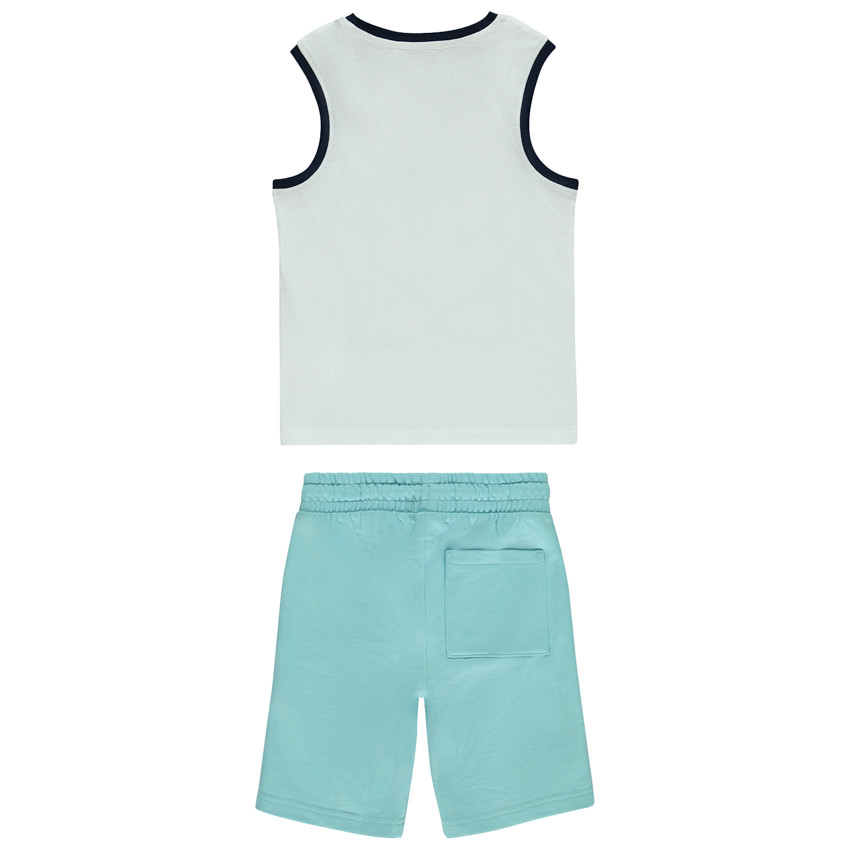 Ensemble débardeur fantaisie + short uni en molleton pour garçon