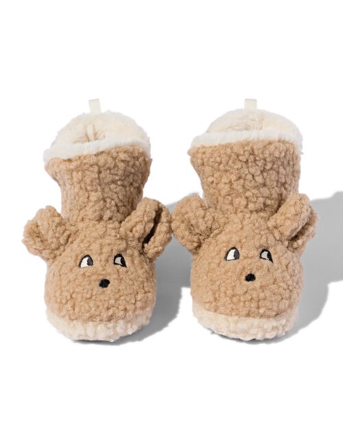pantoufles teddy chien marron