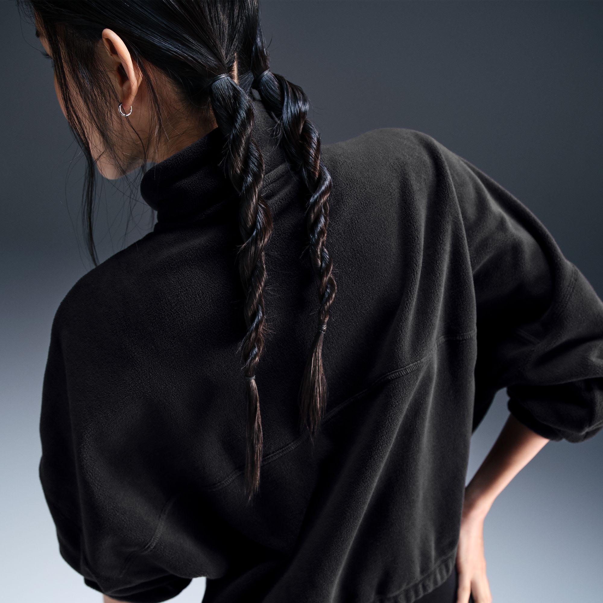 One Oversized 1/2-Zip Fleece Top Dame 010/Black/White