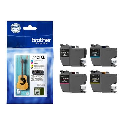 Brother LC421XL - pack de 4 - noir, jaune, cyan, magenta - cartouche d'encre originale