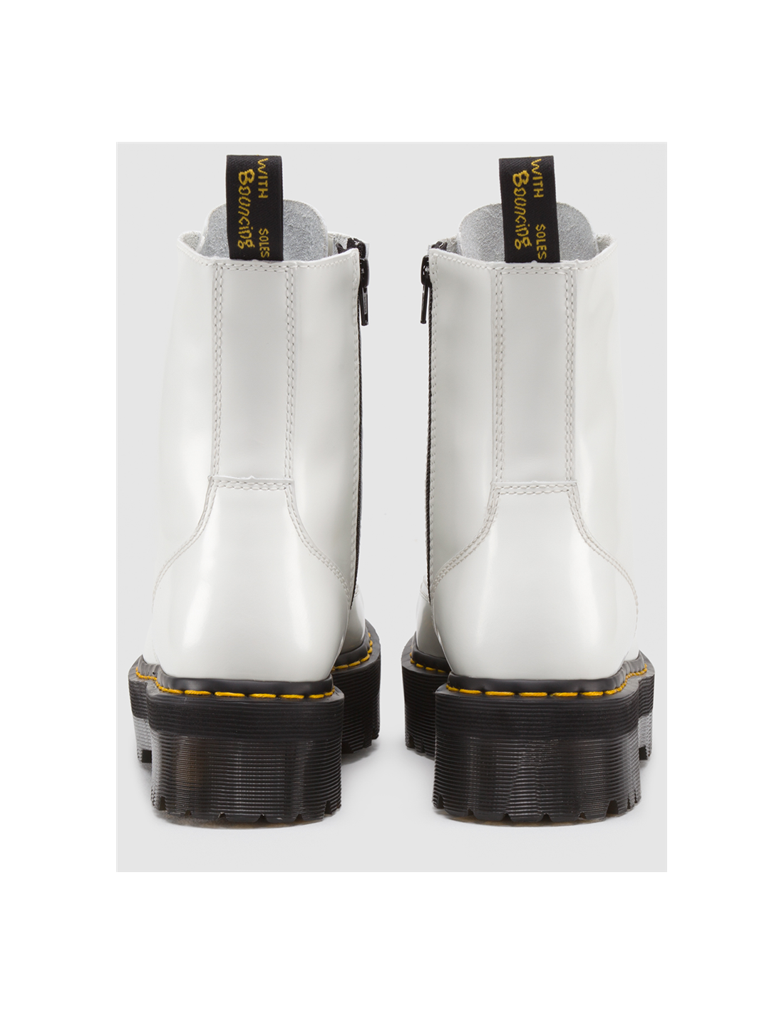 dr martens boots compensées femme jadon cuir polished smooth blanc