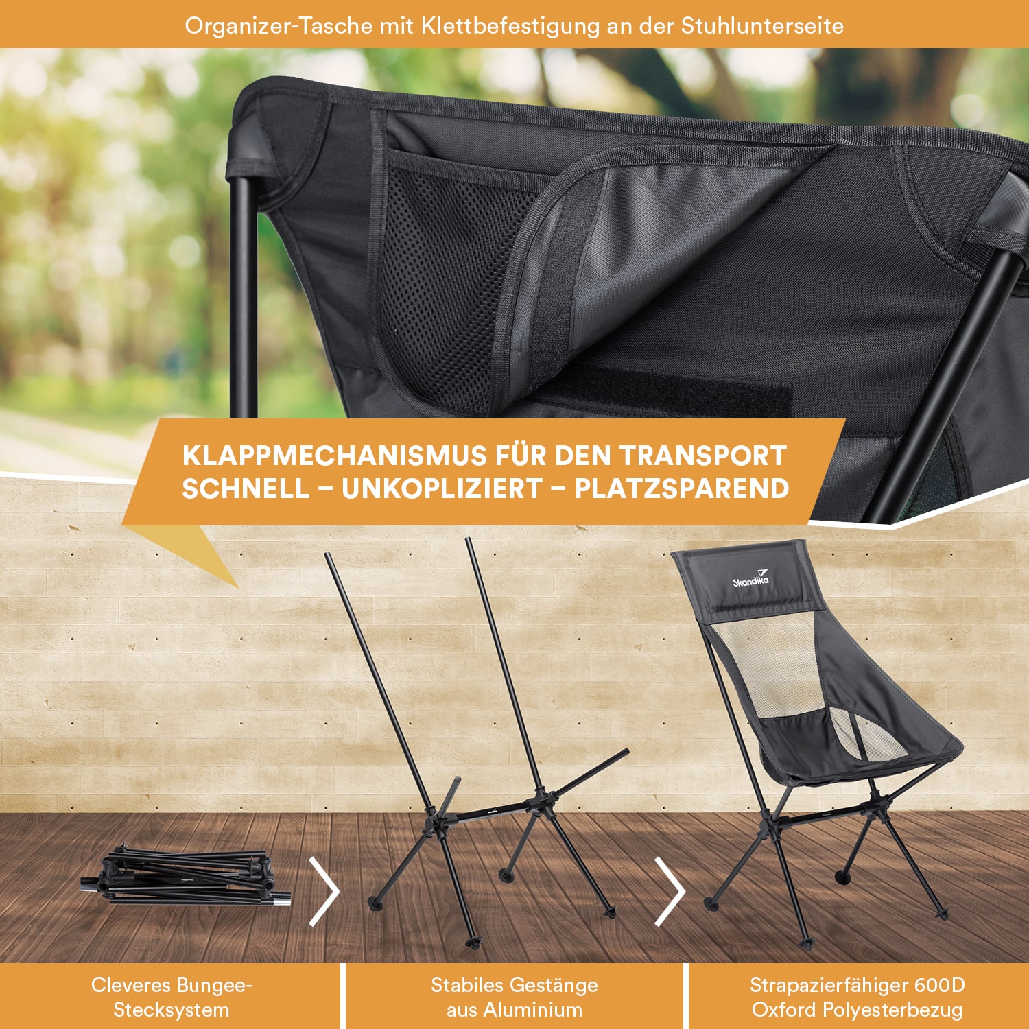 Skandika Compact set van 2 vouwstoelen