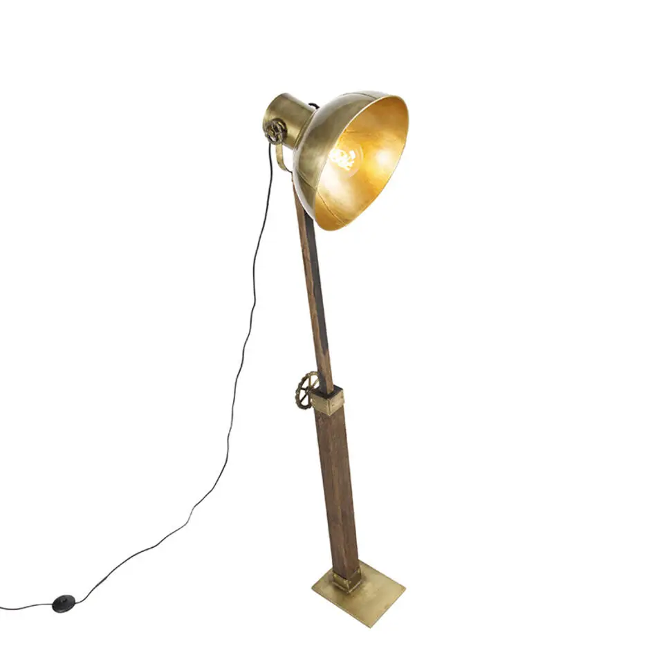 Qazqa vloerlampen mangoes bruin e27