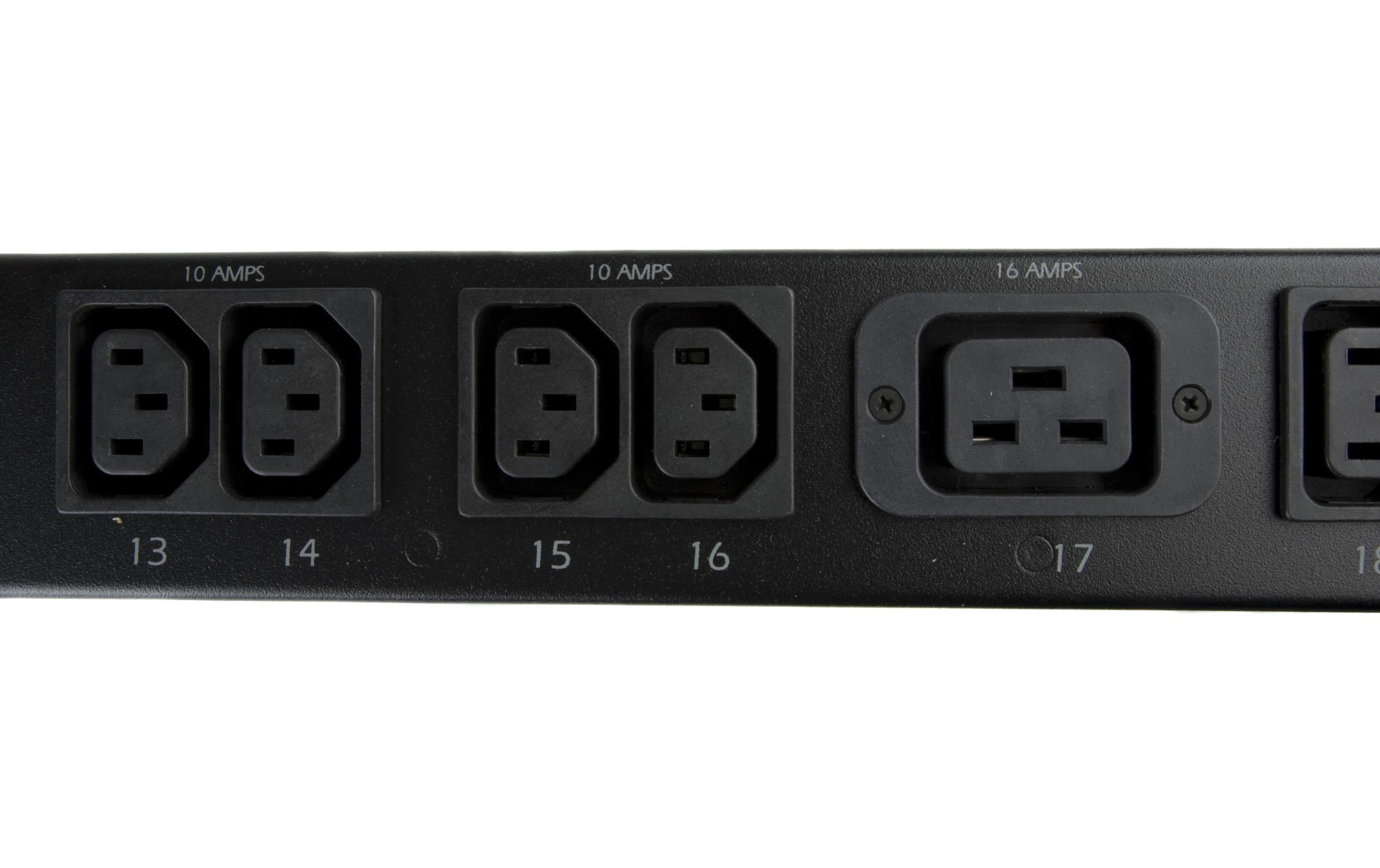 Zero-U-Space PDU AP7552 20x C13, 4x C19 16 A<br>Steckdoseleiste Rack PDU