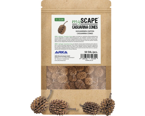 Casuarina Cones ARKA mySCAPE Casuarina Cones 1 - 3 cm 50 stuks natuurlijke waterverzorging, voedingssupplement, pH-verlagend met waardevolle humus- en fulvinezuren