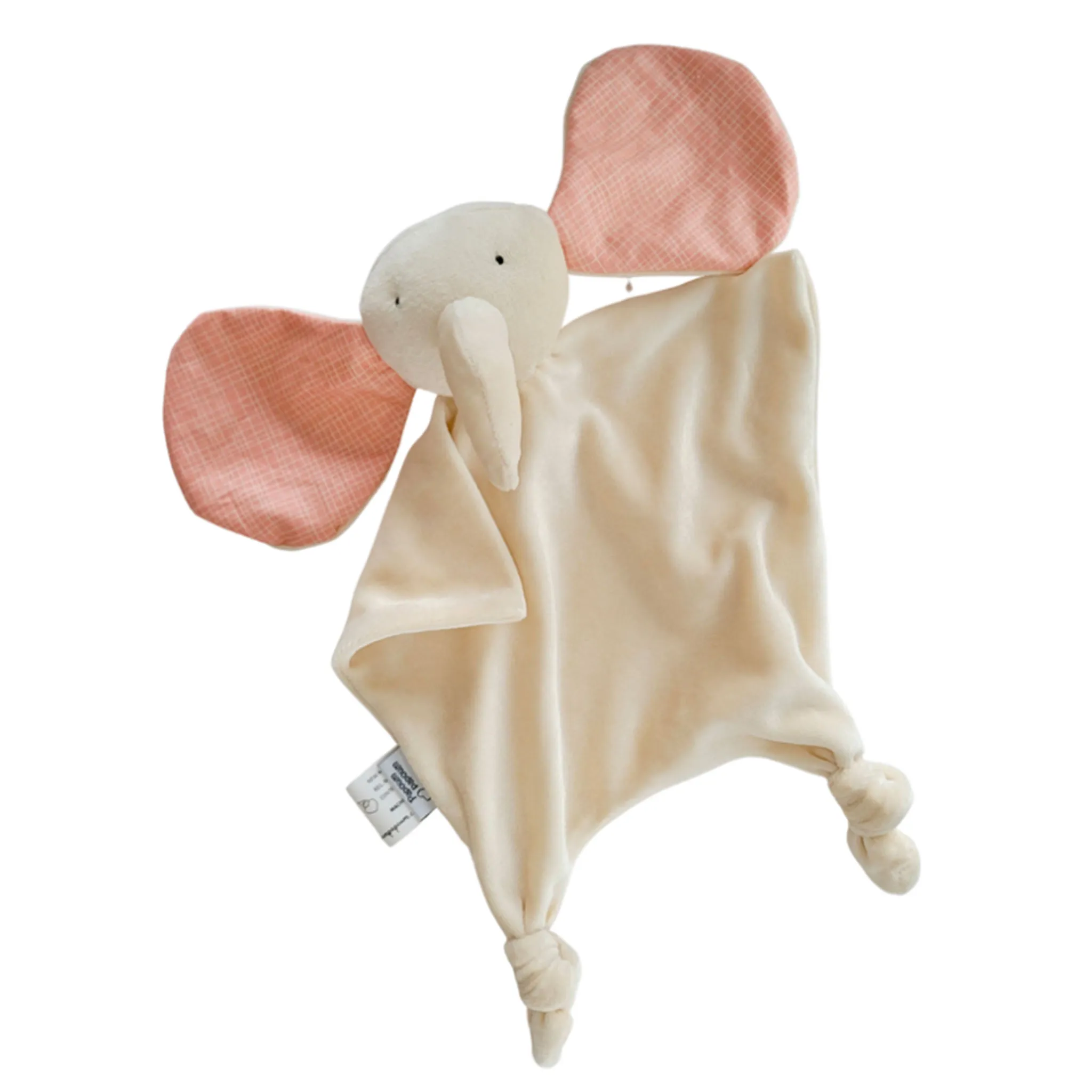 Papoum Papoum Doudou en Bambou Éléphant - Velours Écru