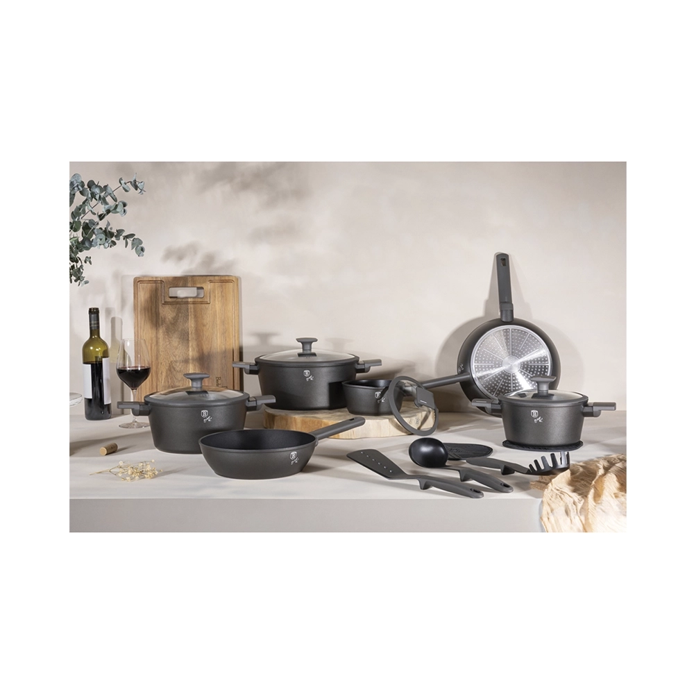 Berlinger Haus 15-teiliges Kochgeschirr-Set matt Anthracite Collection 2.0