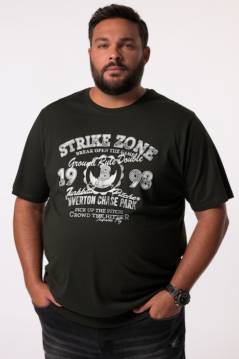 Men+ T-Shirt, Halbarm, Bauchfit, Frontdruck, bis 8 XL
